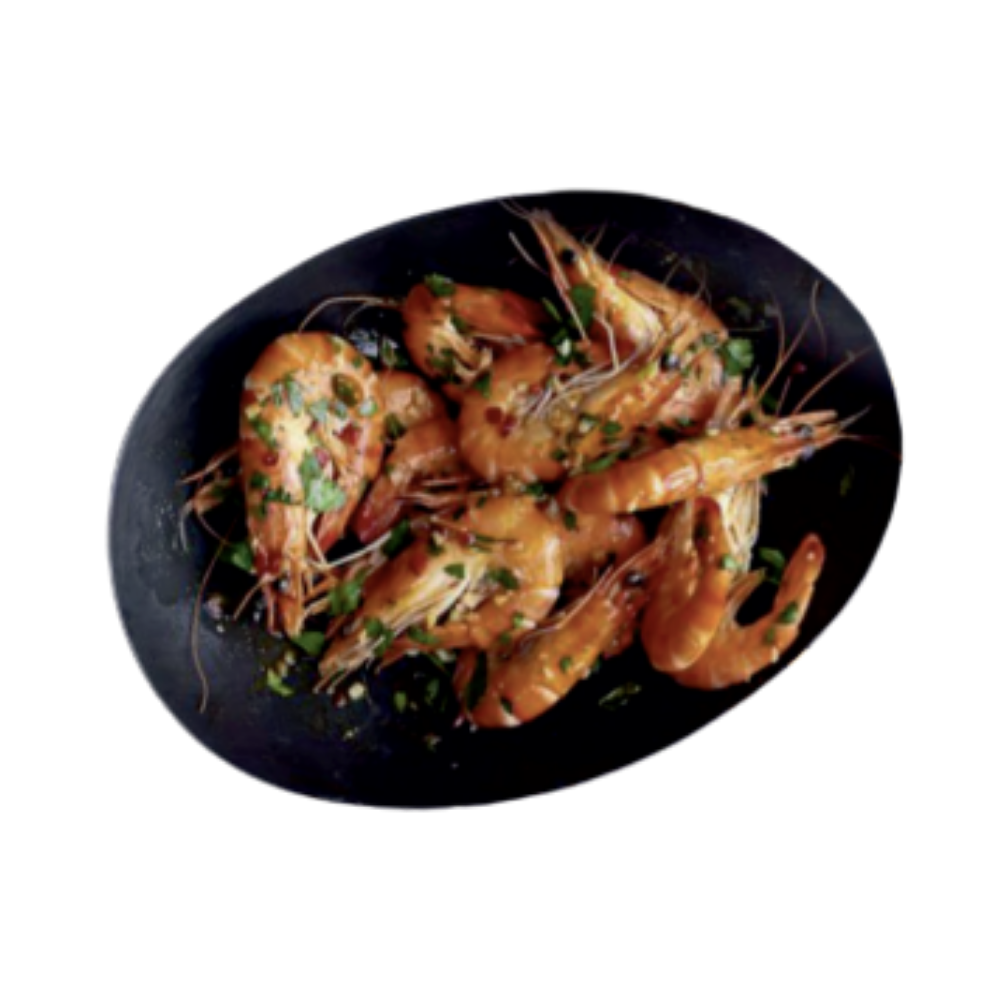 56 Fried shrimp with garlic